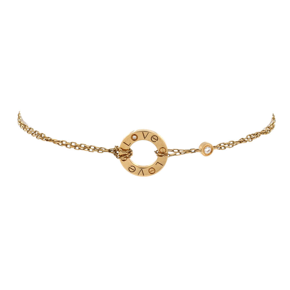 Cartier 2 Diamonds Love Bracelet 18K Yellow Gold with Diamonds